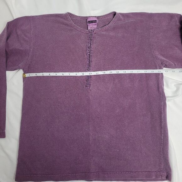 VINTAGE 90s top faded maroon long sleeve boxy hook and eye M - Picture 9 of 10